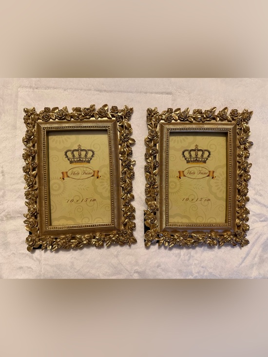 Other - 5x7 Frame Gold Ornate, 2 Pack Decorative Picture Frame with Stand